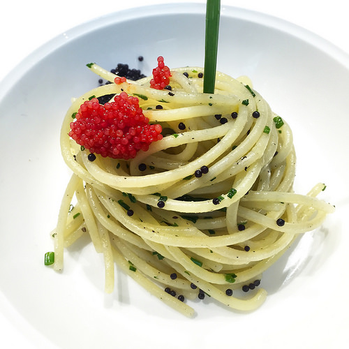 Spaghetti erba cipollina e caviale