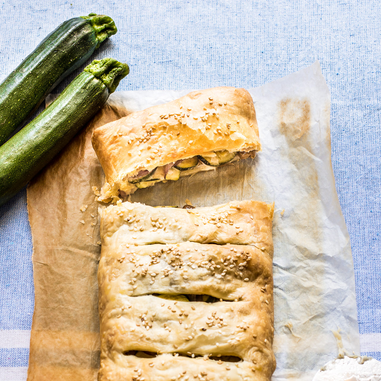 Ricetta - Strudel di zucchine, provola e taggiasche