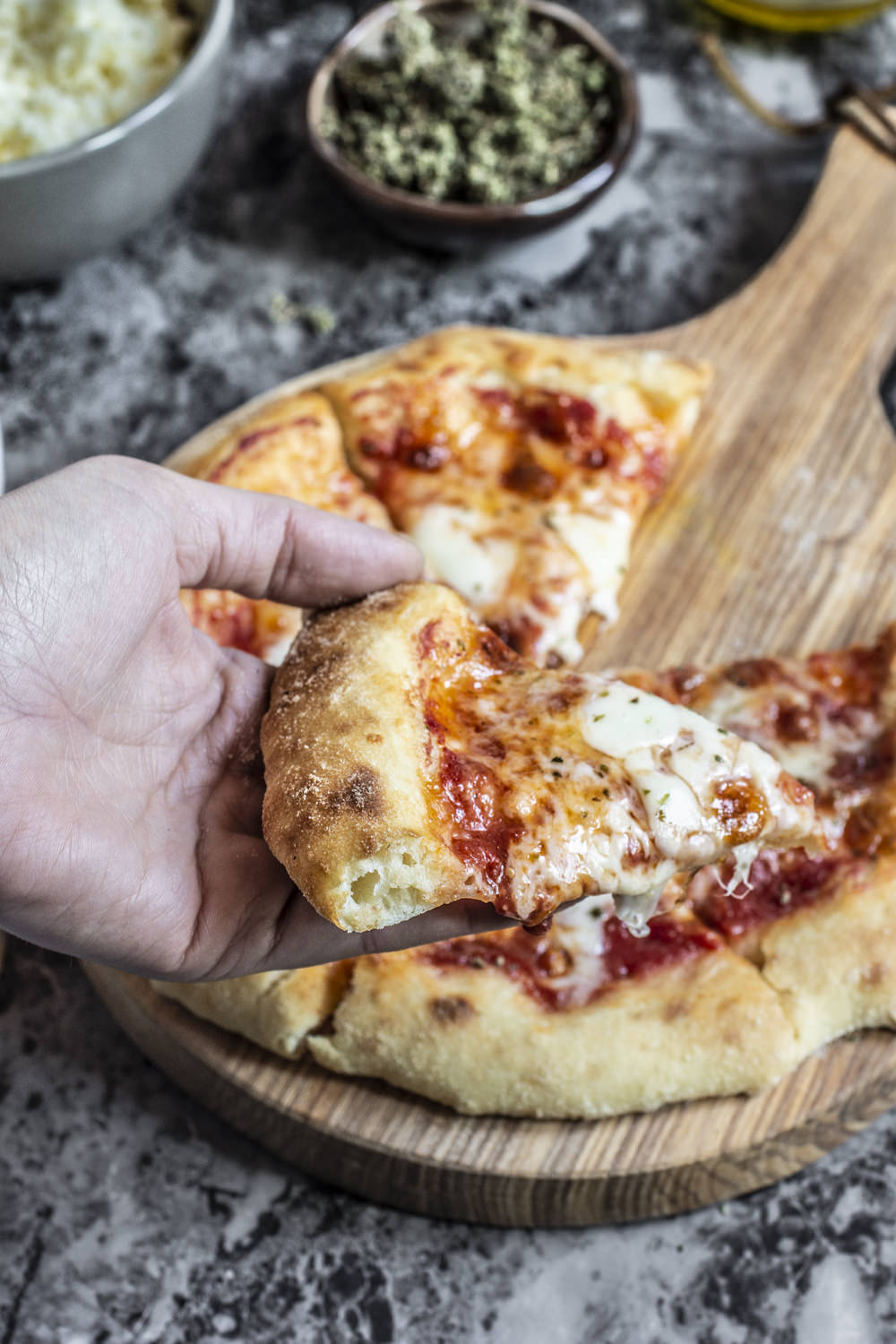 Pizza senza impasto fetta